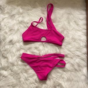 Pink fashion nova two piece swimming suit